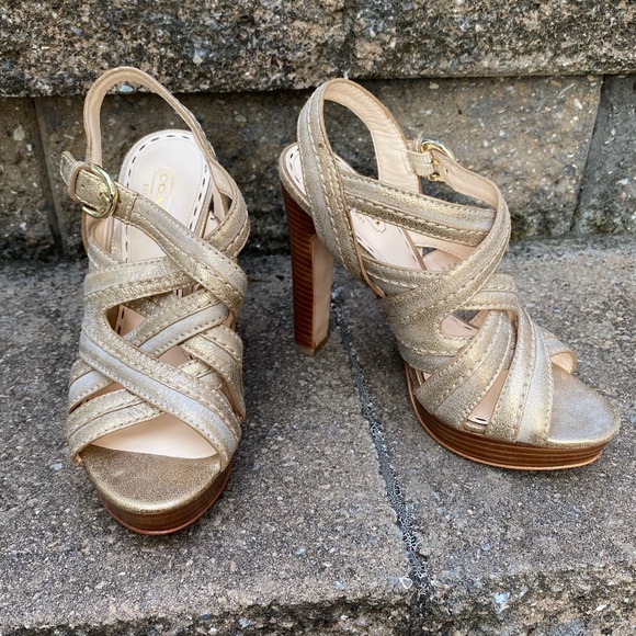 Coach Metallic Bronze/Gold Brynne platform Heels - Picture 7 of 8